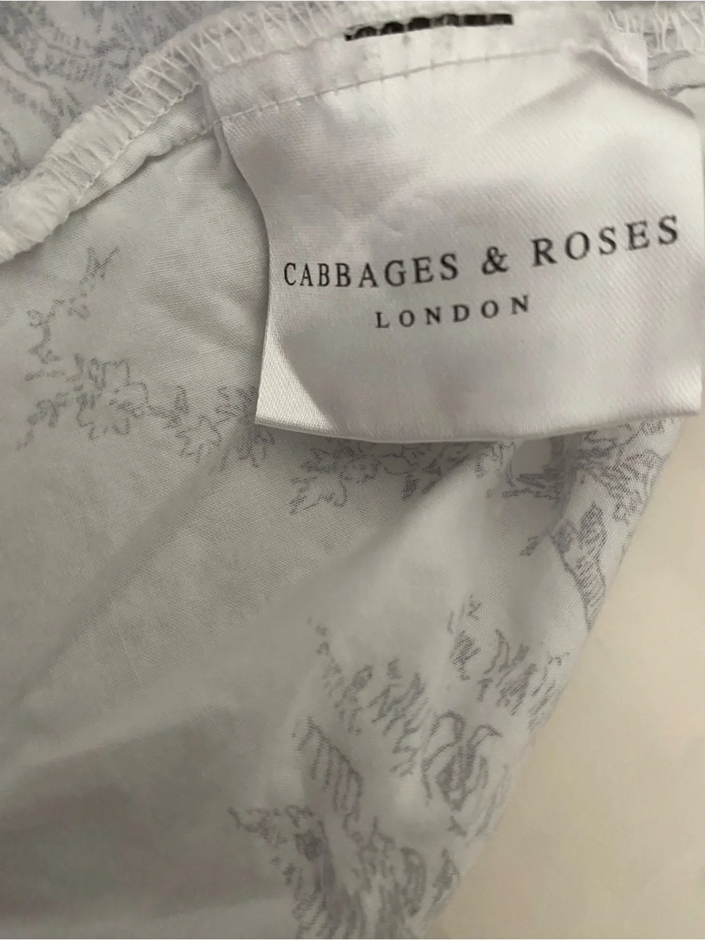 Cabbages & Roses London King Sheet Set Charcoal Grey Country Toile Cottagecore